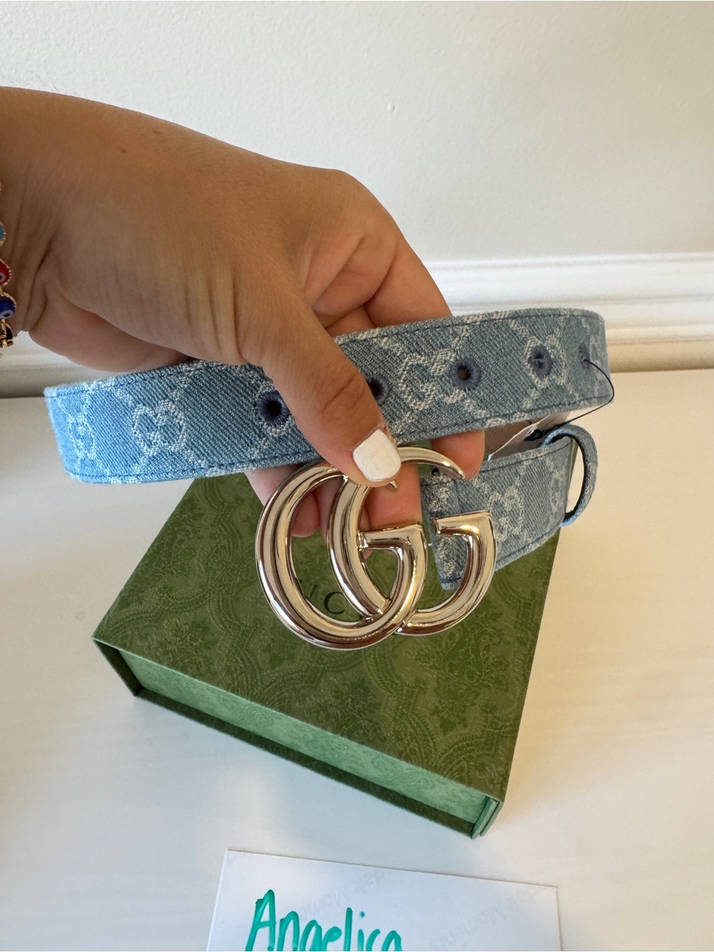 Gucci GG Denim Belt